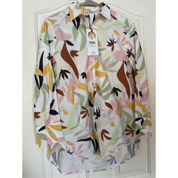 NEW Charlie Holiday Women's Multi Color Floral Long Sleeve Buttons Up Blouse XS - Picture 10 of 11